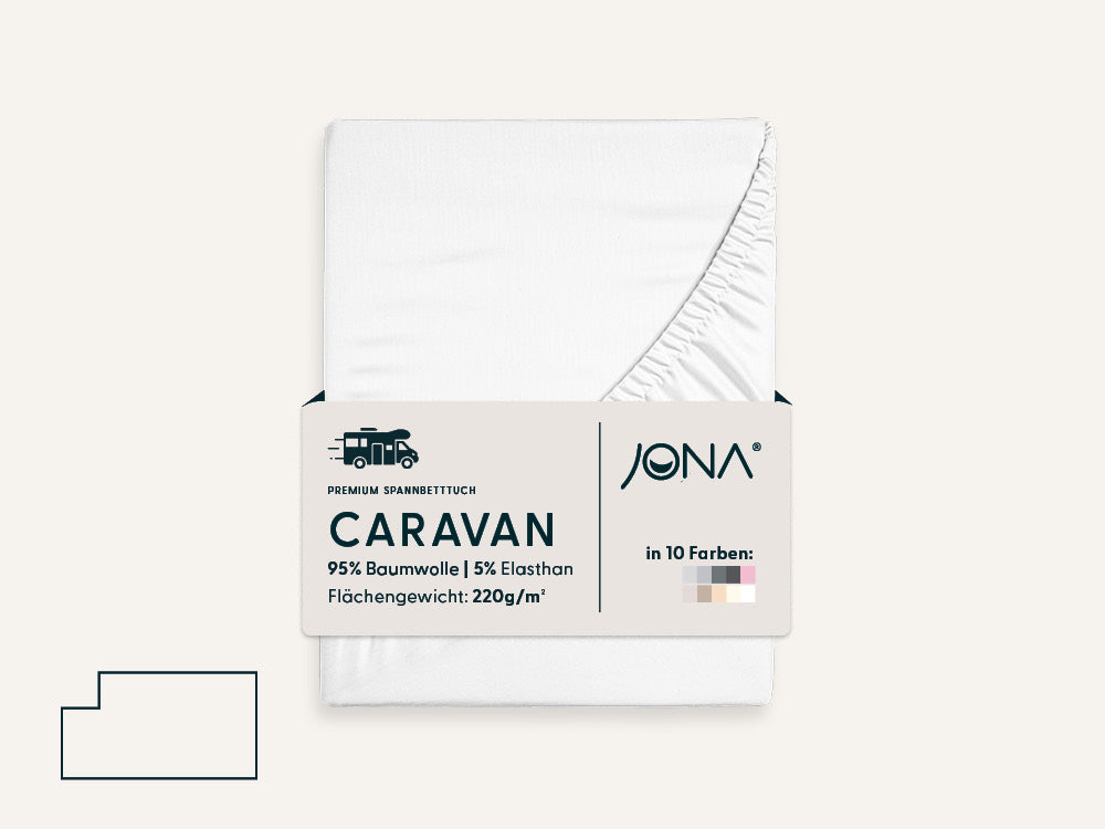 Caravaning Spannbettlaken mit einem Eckausschnitt