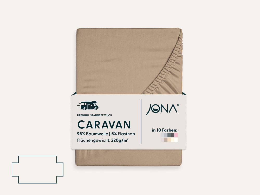 Caravaning Spannbettlaken mit vier Eckausschnitten