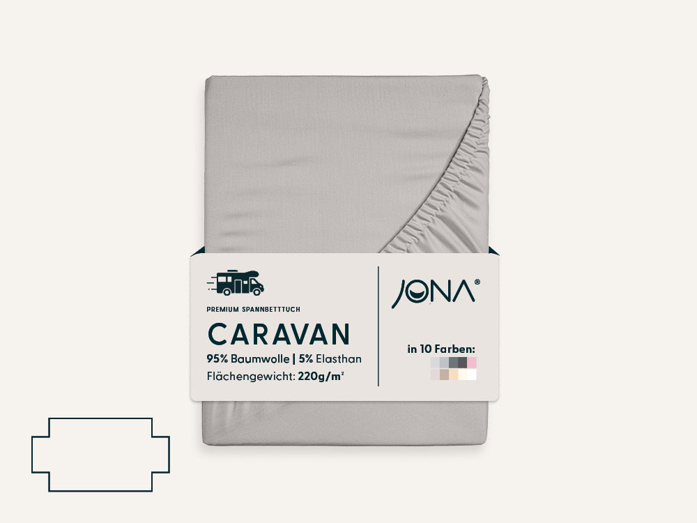 Caravaning Spannbettlaken mit vier Eckausschnitten