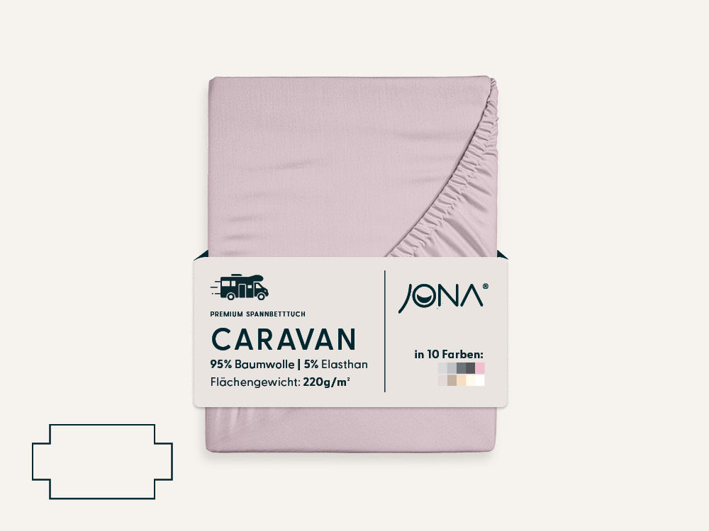 Caravaning Spannbettlaken mit vier Eckausschnitten