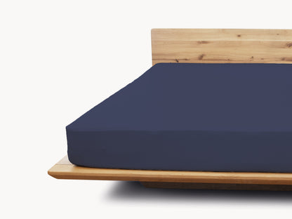 Deluxe Matratzen Spannbetttuch dunkelblau