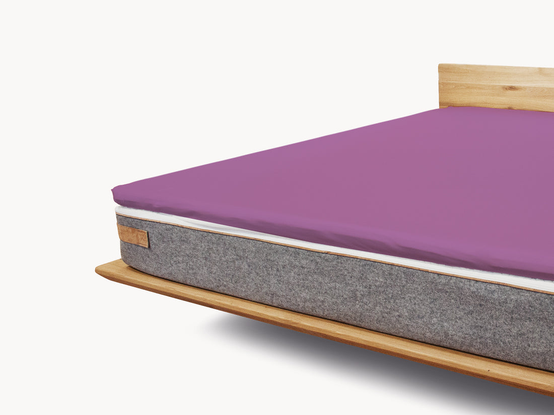 Premium Topper Spannbetttuch dunkel magenta 80 - 90 x 200 - 210 cm  - Sale