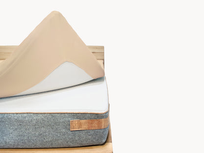 Premium Topper Spannbetttuch hellbeige