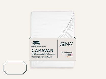 Caravaning Spannbettlaken mit vier schrägen Eckabschnitten