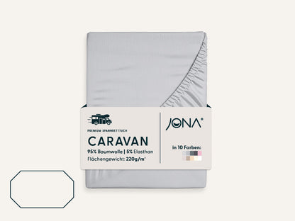 Caravaning Spannbettlaken mit vier schrägen Eckabschnitten