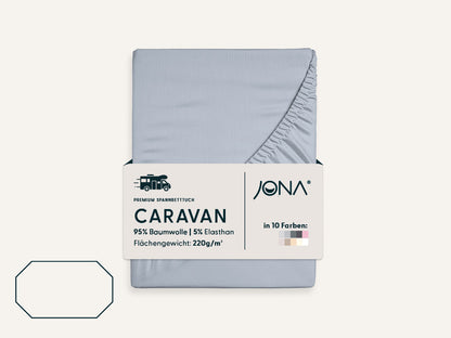 Caravaning Spannbettlaken mit vier schrägen Eckabschnitten