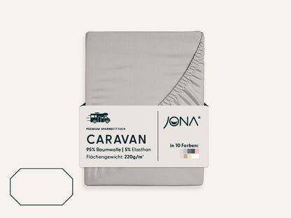 Caravaning Spannbettlaken mit vier schrägen Eckabschnitten
