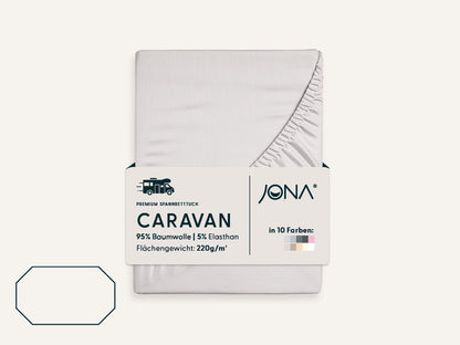 Caravaning Spannbettlaken mit vier schrägen Eckabschnitten