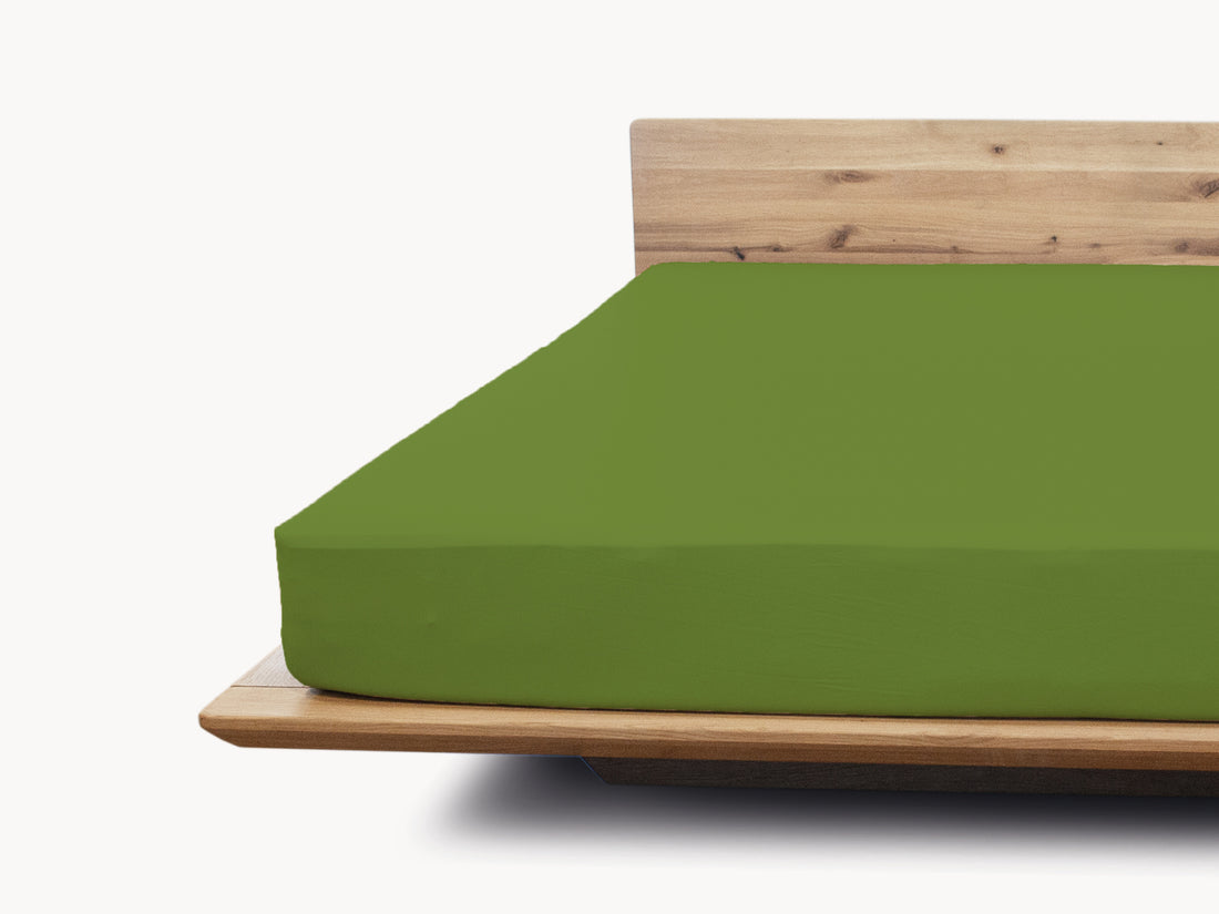 Premium Matratzen Spannbetttuch olivengrün 90 - 100 x 200 - 220 cm - Sale